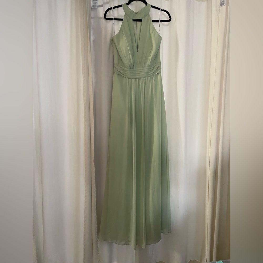 Sage halter flowy Maxi with peep hole